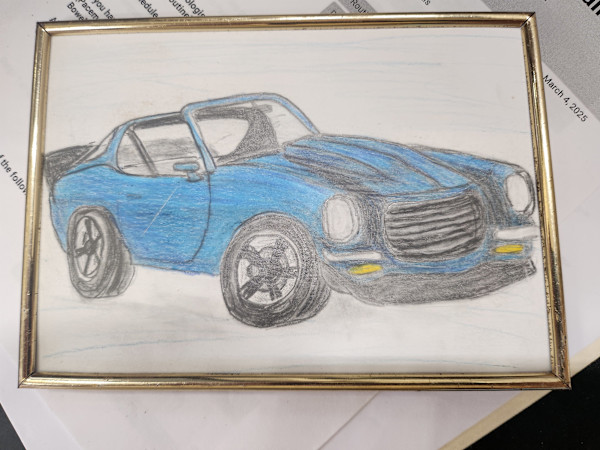Blue Camaro by Larry Alexis the junkart dog