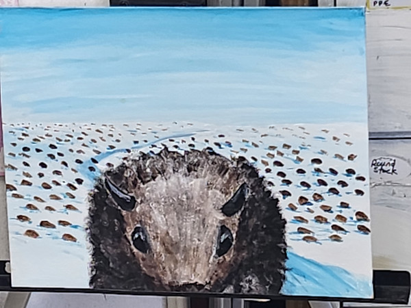 Buffalo Stampede by Larry Alexis the junkart dog