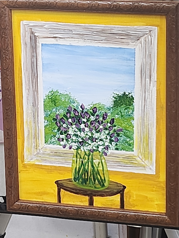 Clear Vase in a Window by Larry Alexis the junkart dog