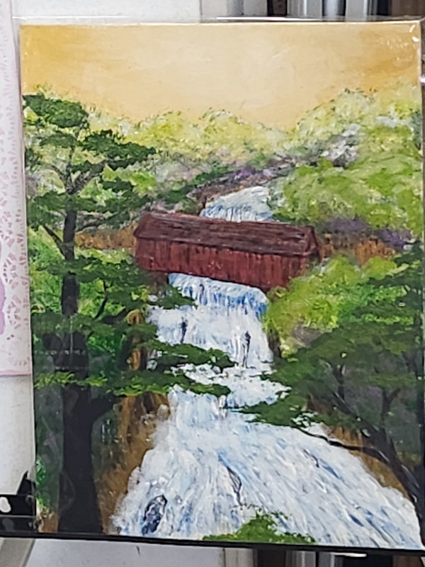 Covered Bridge by Larry Alexis the junkart dog
