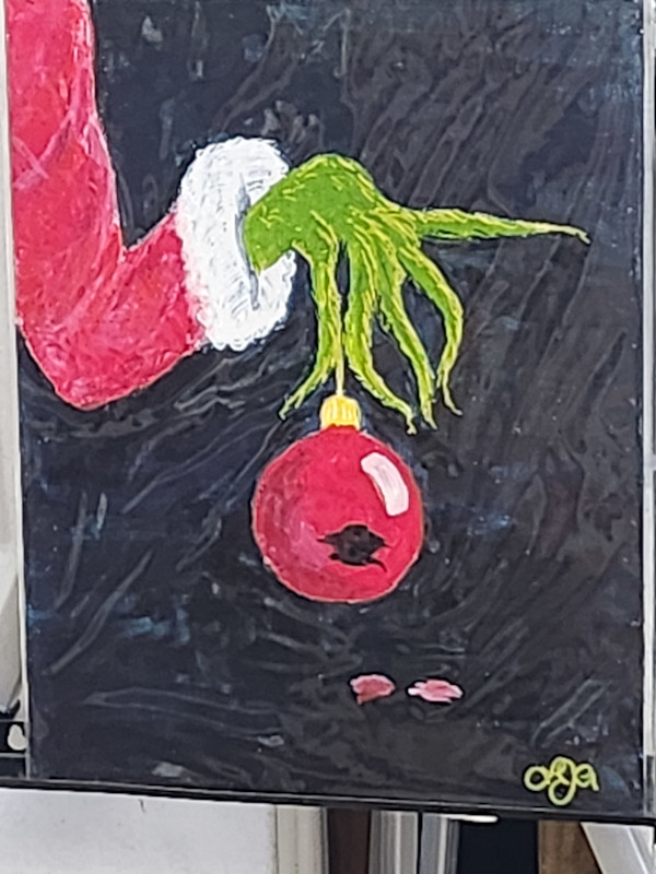 Grinch Ornament by Larry Alexis the junkart dog