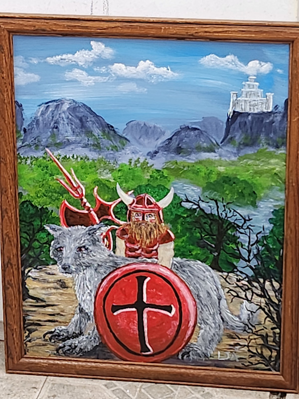 Red Warrior by Larry Alexis the junkart dog