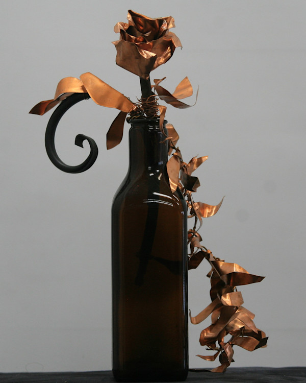 Rose in a Bottle by Larry Alexis the junkart dog