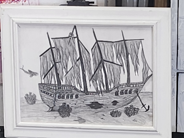 Sunken Ship by Larry Alexis the junkart dog