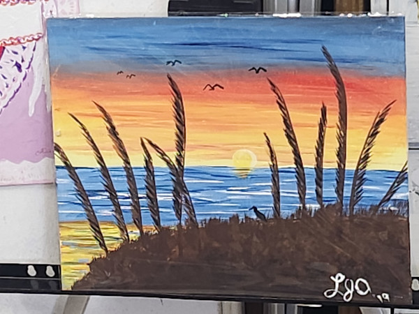 Sunrise Through the Sea Grass by Larry Alexis the junkart dog