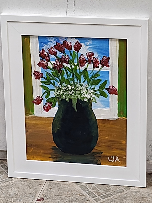 Vase in a Window by Larry Alexis the junkart dog