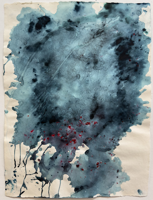 Untitled (Blue and red ink) by Kathy Skerritt