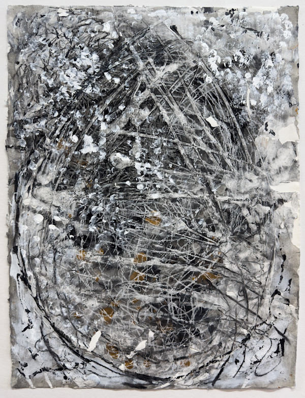 Untitle 1(black, white and gold) by Kathy Skerritt