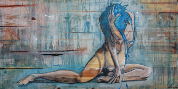 Blue haired girl by Sarah Graves