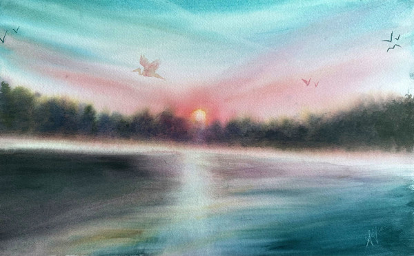 Sunrise at Lake Fayetteville by Sarah Graves