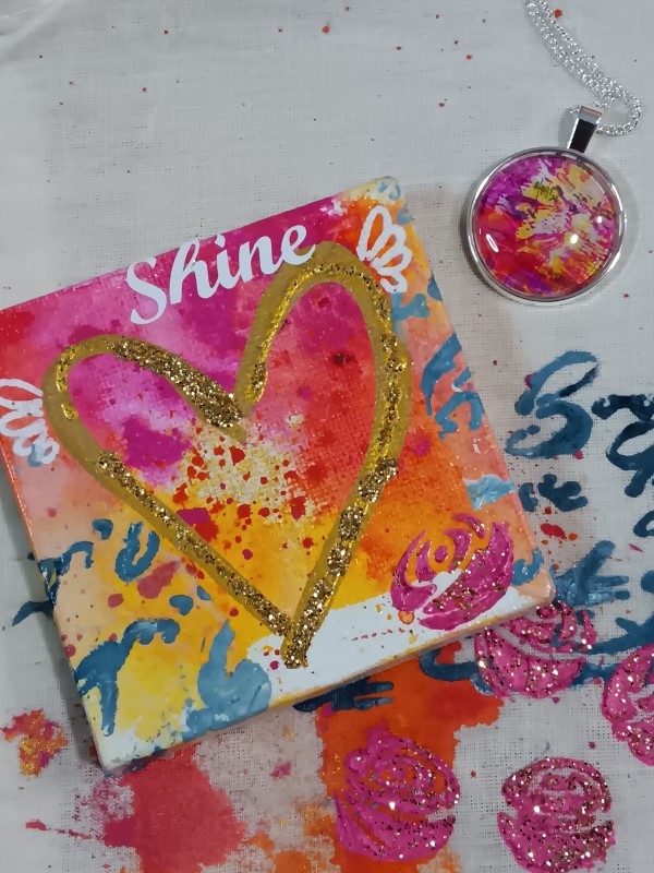 SHINE Pendant/canvas by Bernadette Rivette