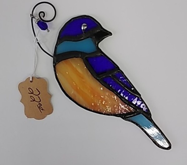 bird with blue body and orange stomach by Craig Wills