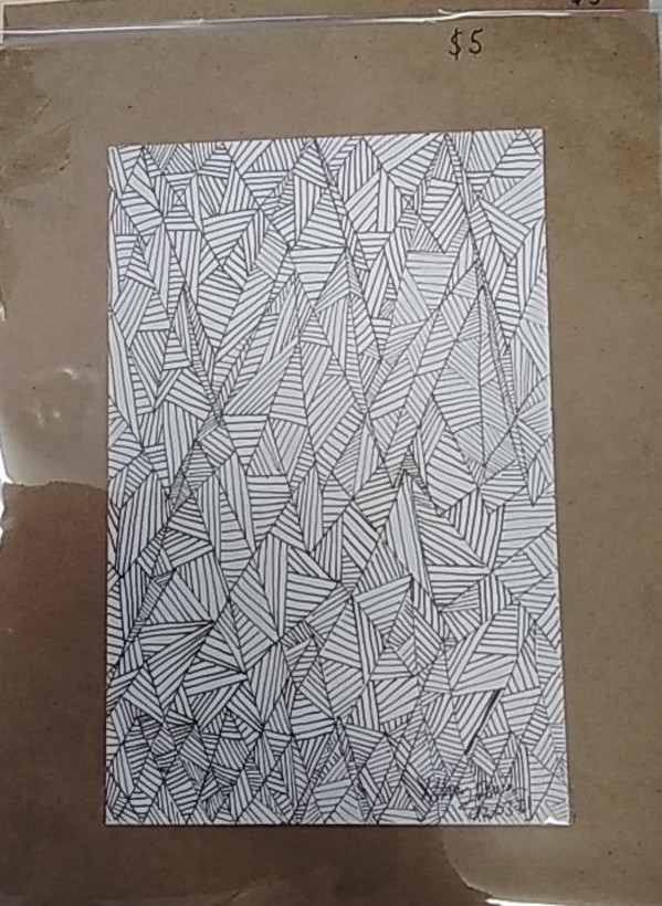 Abstract triangles in pen by Mary Pena