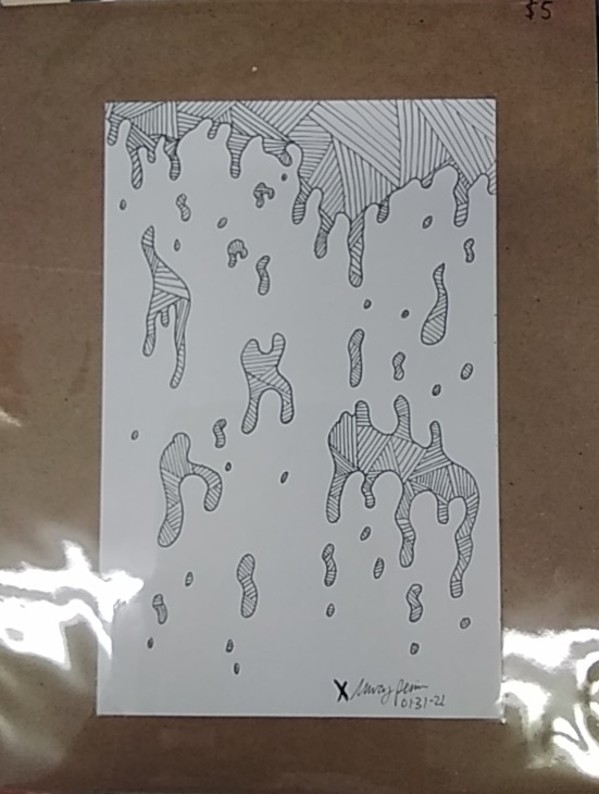 Abstract water dripping pen and ink (copy) by Mary Pena