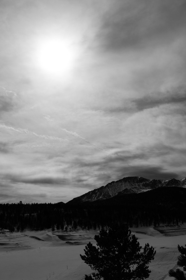 Snow Covered Pikes Peak by Amy Clark