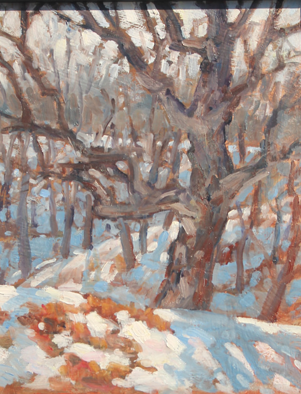 Rodeo Park Winter (plein air) by Carlene Dingman Atwater