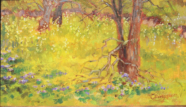 Early Spring at Denning Conservation Area (plein air) by Carlene Dingman Atwater