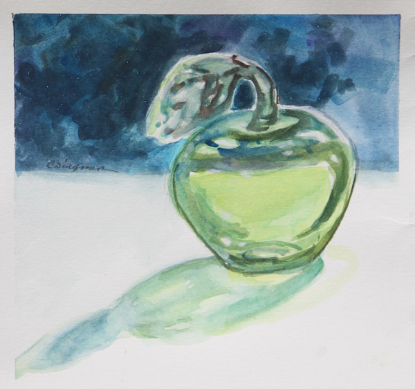 Green Glass Apple by Carlene Dingman Atwater