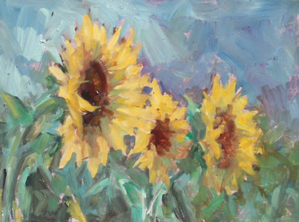 Sunflowers at Heron Bend no.2 by Carlene Dingman Atwater