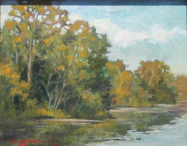 Shagbark Lake (plein air) by Carlene Dingman Atwater