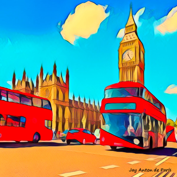 Red Double Deckers in London by jay Ferndo