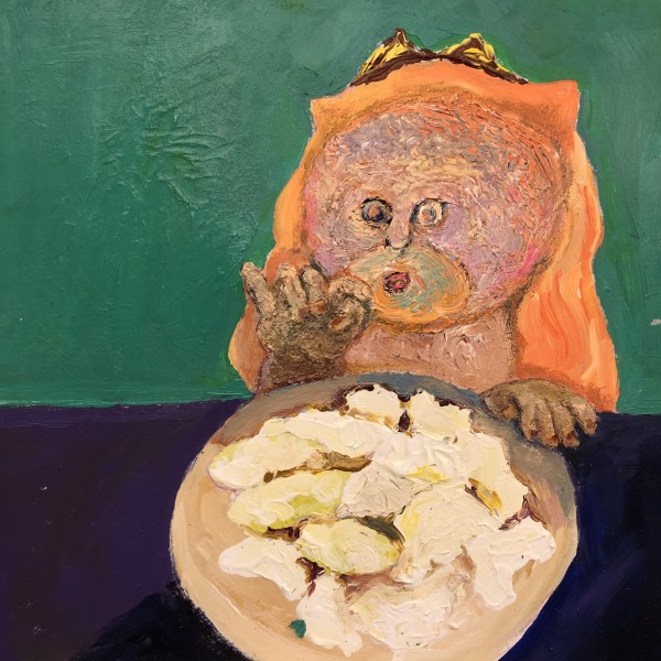 Cat with dumplings by Chen YiYu