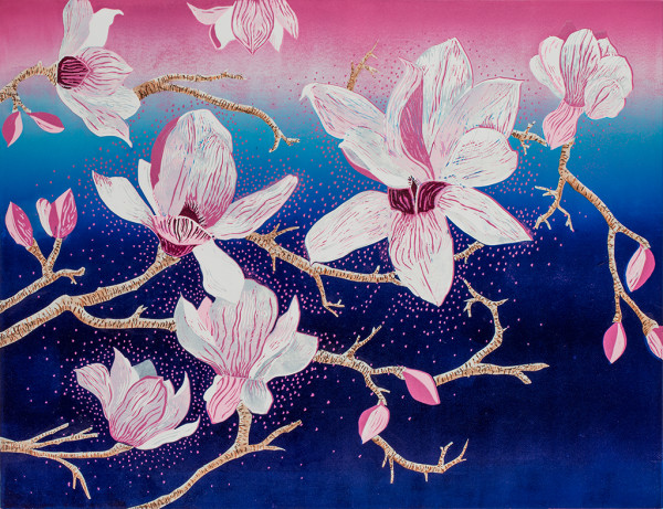 Spring Blossoming Magnolias #1 by Nancer J. LeMoins