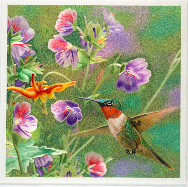 Hummingbird and Flower by Yan Inlow