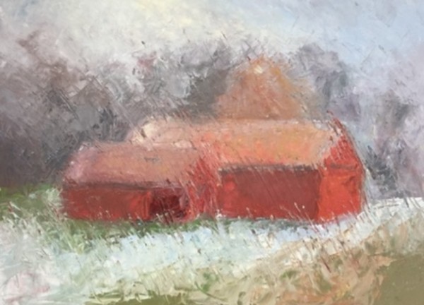 SOLD - Snow Squall at Kozial’s  Barn - SOLD by Susan Barocas