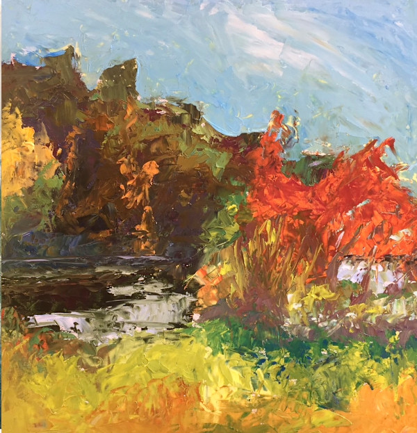 Autumn Red at Lake Bray - $300 by Susan Barocas