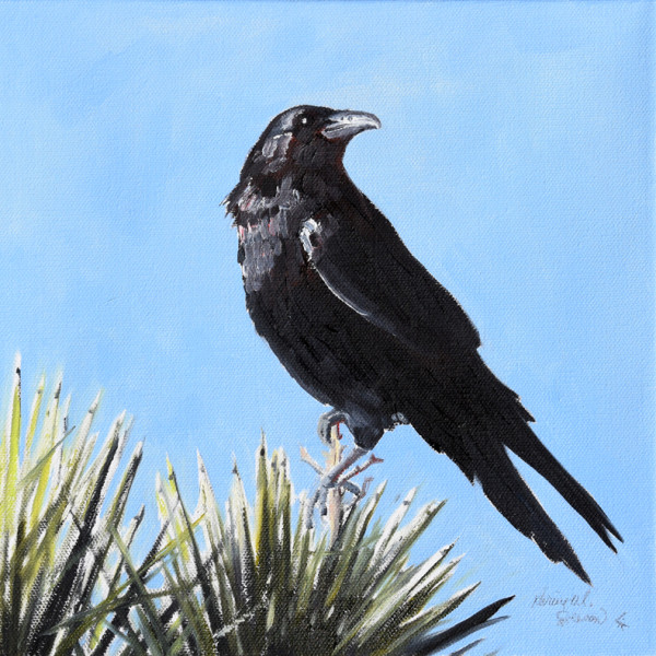Joshua Tree Perch (raven) by Karine Swenson