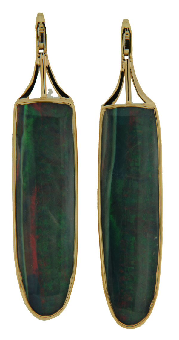 CMJ A 21160 Gold Element Pair by Christopher M. Jupp set with Opals
