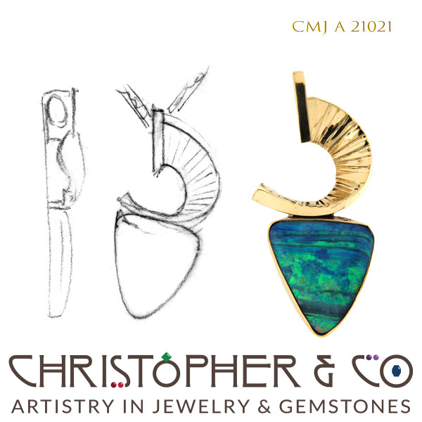 CMJ A 21021  14 Karat Gold pendant by Christopher M. Jupp.