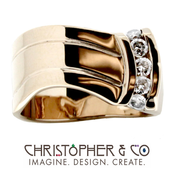 CMJ B 13154    Gold ring set with diamonds designed by Christopher M. Jupp