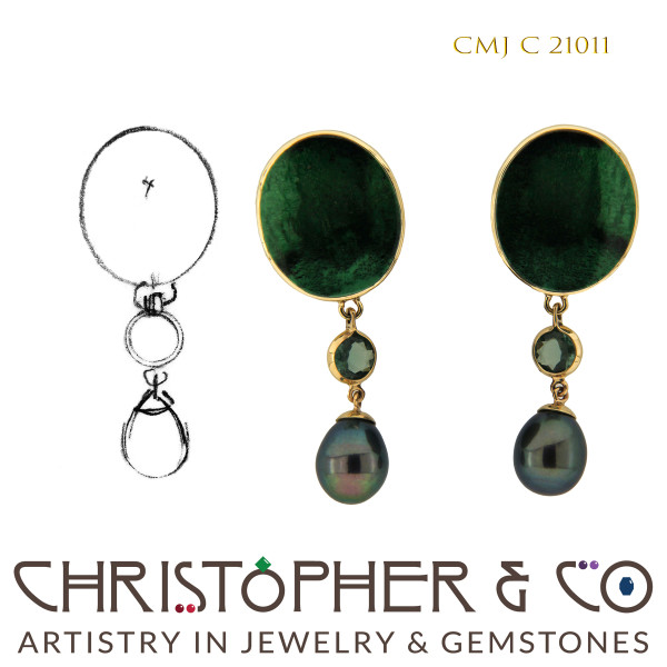 CMJ C 21011  14 Karat Gold Earring Pair by  Christopher M. Jupp