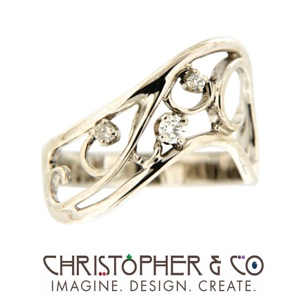 CMJ C 21129   White Gold diamond ring by Christopher M. Jupp.