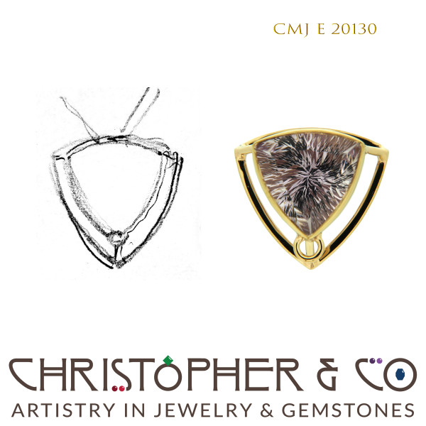 CMJ E 20130  Gold Pendant by Christopher M. Jupp set with Amethyst