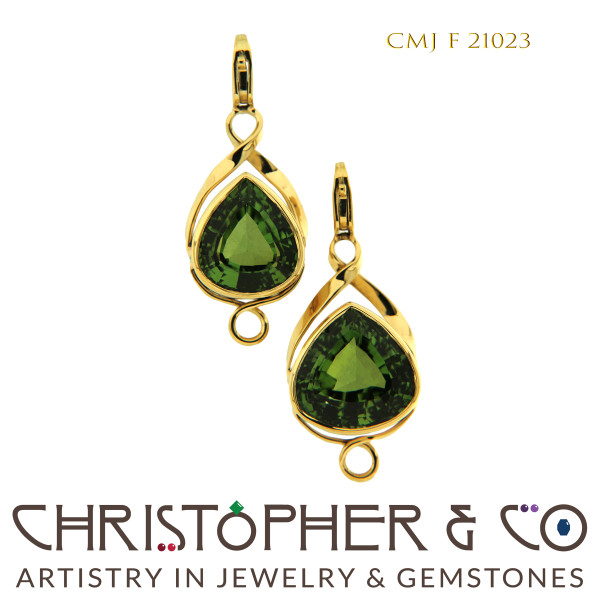CMJ F 21023  Gold Elements by Christopher M. Jupp set with Tourmaline