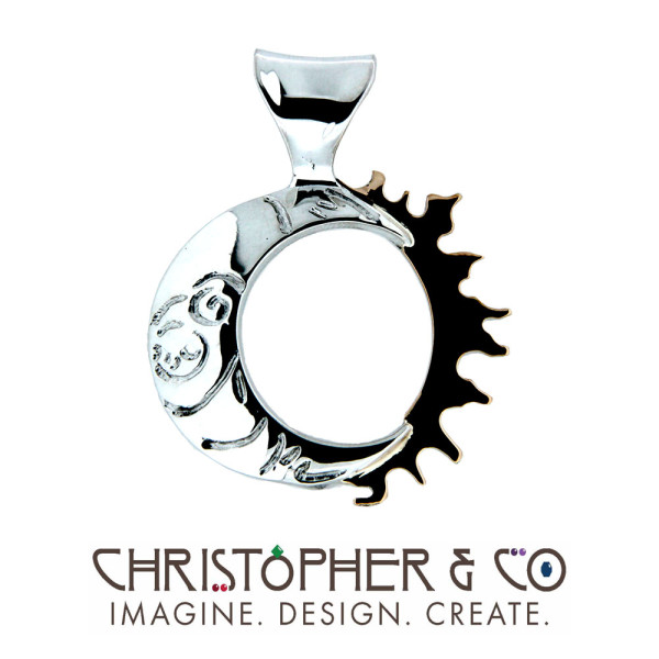 CMJ H 13120    Sterling Silver & Gold pendant designed by Christopher M. Jupp