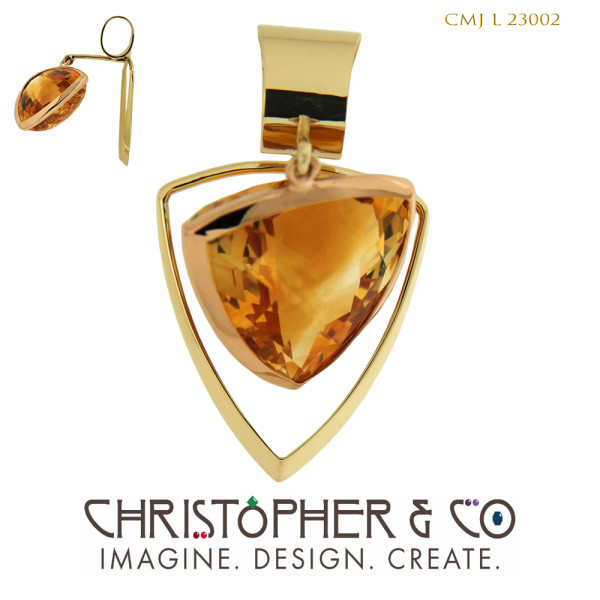 CMJ L 23002  Gold pendant designed by Christopher M. Jupp set with citrine. by Christopher M. Jupp