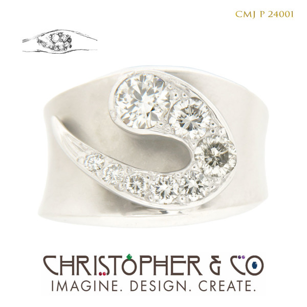 CMJ P 24001  White gold rings set with diamonds designed by Christopher M. Jupp. by Christopher M. Jupp
