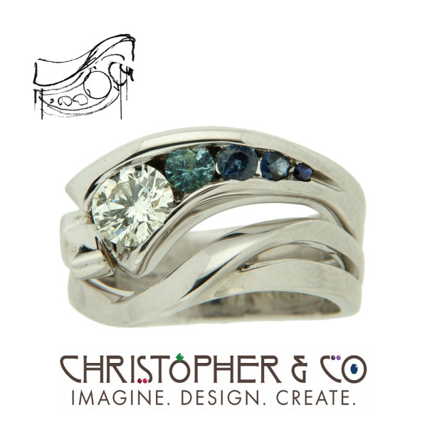 CMJ W 14143  Gold engagement & wedding ring set set with diamond designed by Christopher M. Jupp by Christopher M. Jupp