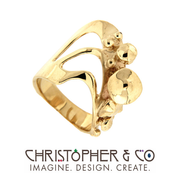 CMJ W 20134   Gold mushroom ring designed by Christopher M. Jupp