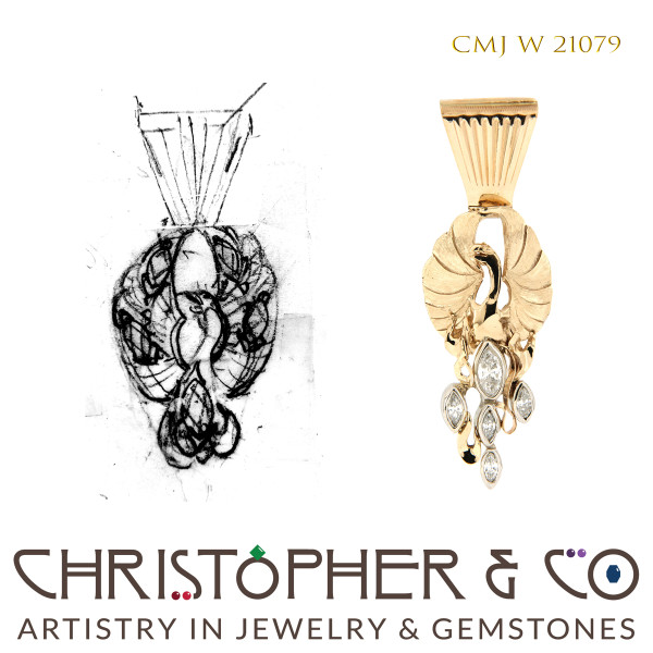 CMJ W 21079  Gold Pendant by Christopher M. Jupp