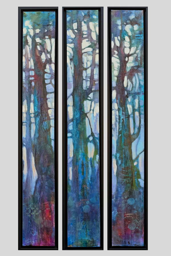 Forest Blues- Triptych by C Mawle Art