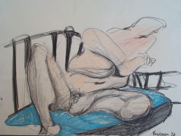 Male Nude Figure Drawing, No. 36 by Lori Markman