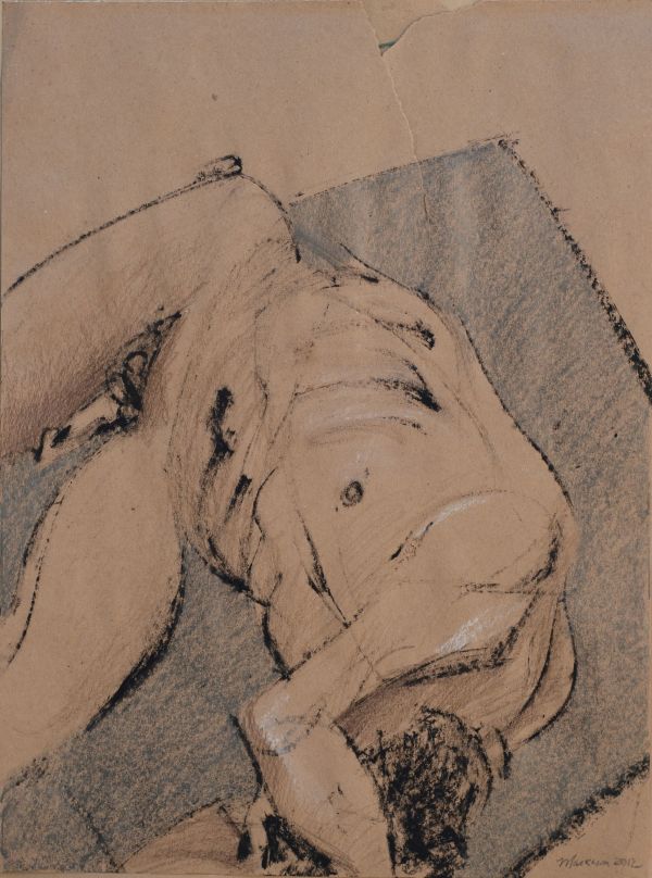 Male Nude Figure Drawing, No. 83 by Lori Markman