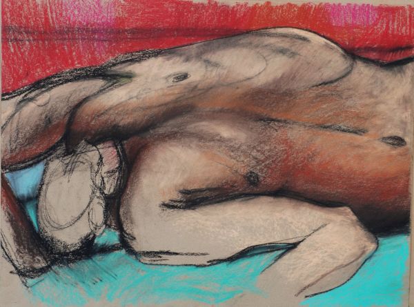 Male Nude Figure Drawing, No. 90 by Lori Markman