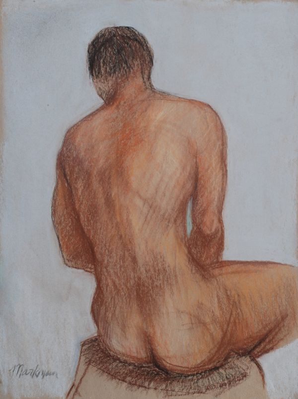Male Nude Figure Drawing, No. 101 by Lori Markman