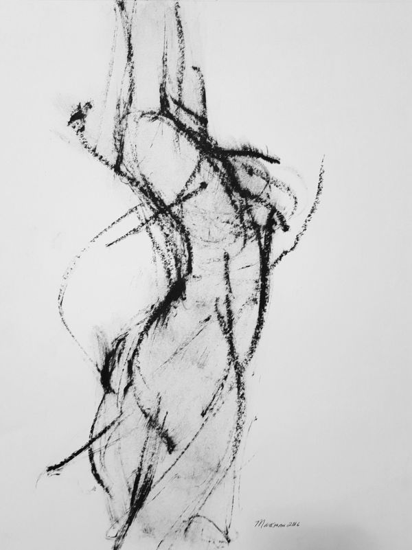 Female Nude Figure Drawing, No. 107 by Lori Markman